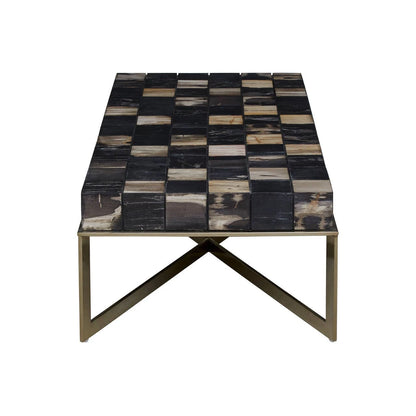 Relic Petrified Wood Chequered Coffee Table