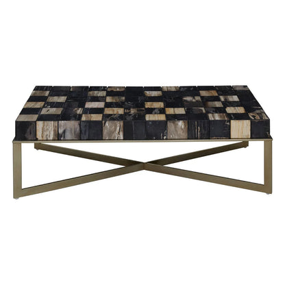 Relic Petrified Wood Chequered Coffee Table