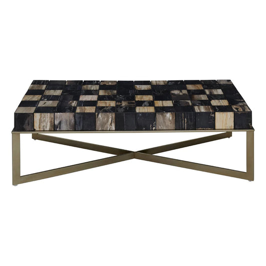 Relic Petrified Wood Chequered Coffee Table