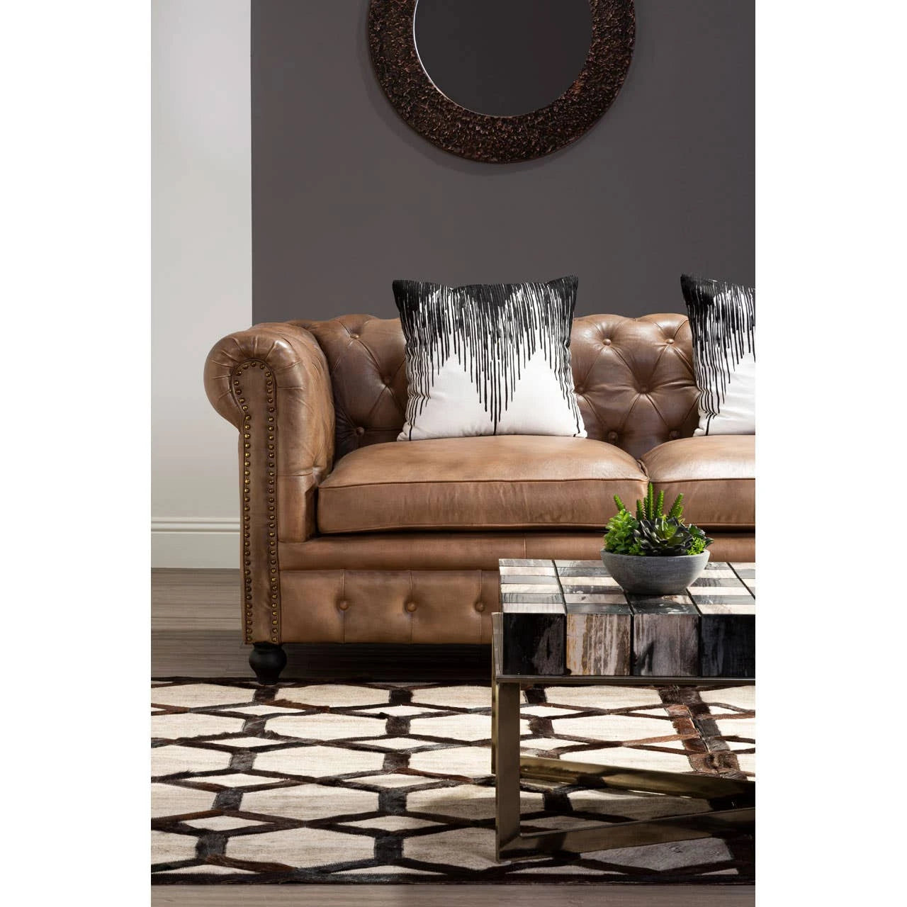 Relic Petrified Wood Chequered Coffee Table