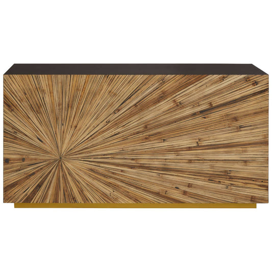 Gabelle Ebony and Natural Bamboo Console Table