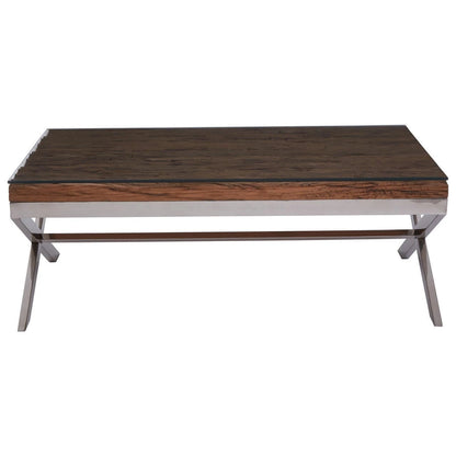 Kerala Natural Coffee Table With Cross Base