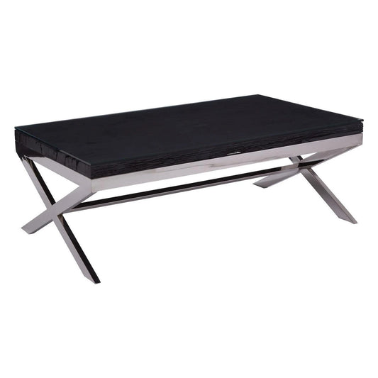 Kerala Black Coffee Table With Cross Base