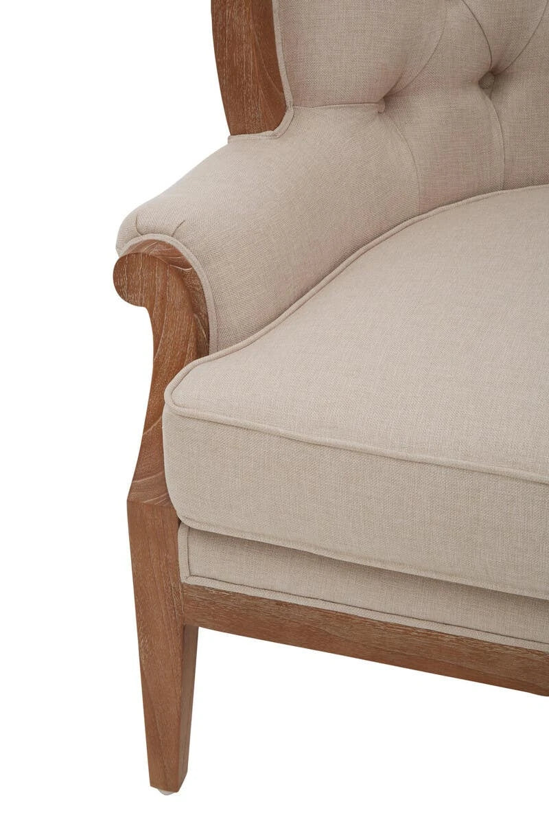 Cabra Cream Chair with Tufted Back