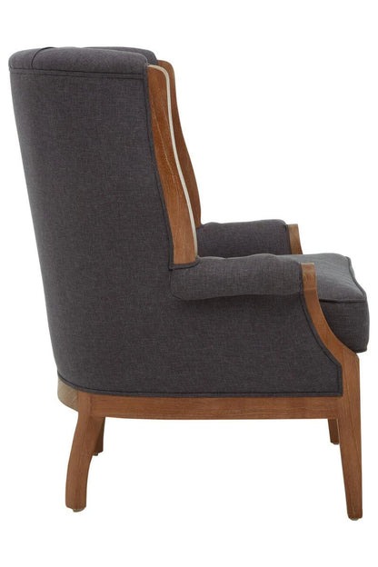 Cabra Graphite Grey Chair with Tufted Back
