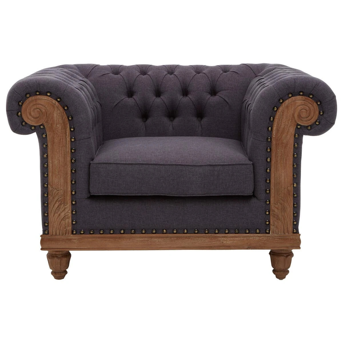 Cabra Chesterfield Graphite Grey Chair