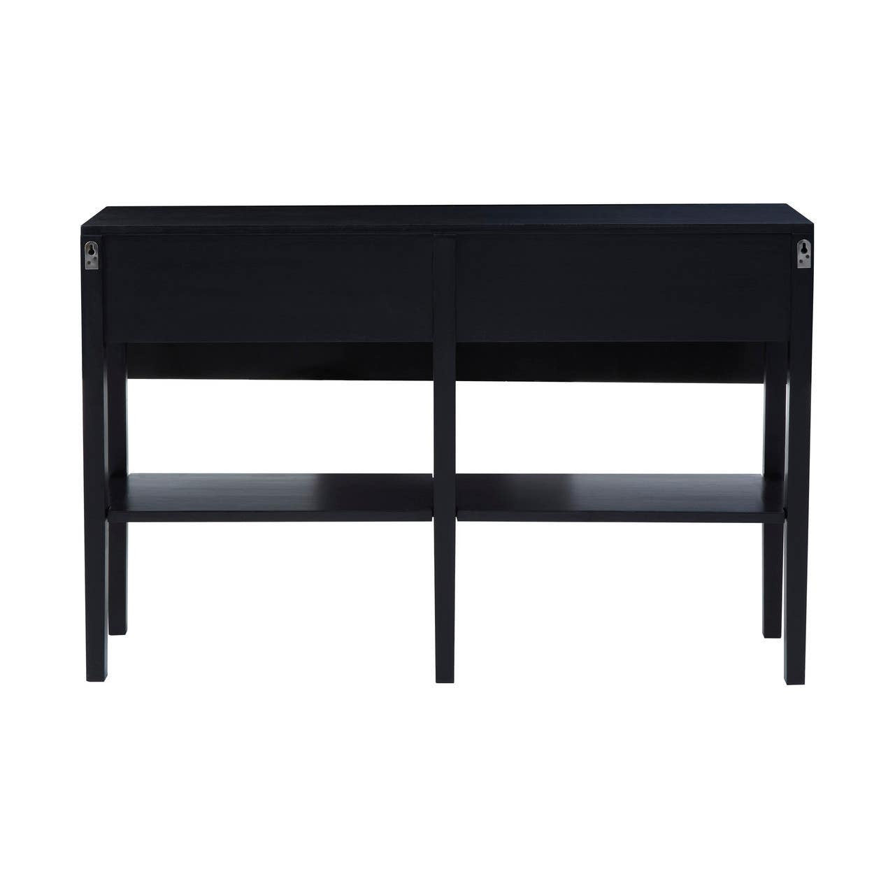 Corso Black Console Table with Rattan Drawers