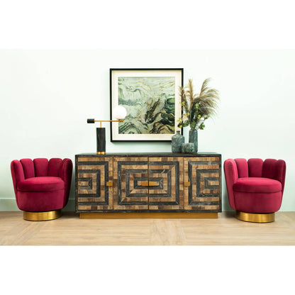 Roselle Four Door Recycled Elm Wood Sideboard