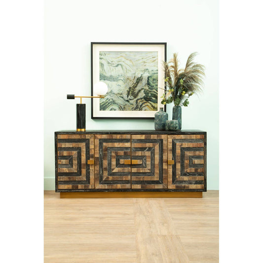 Roselle Four Door Recycled Elm Wood Sideboard