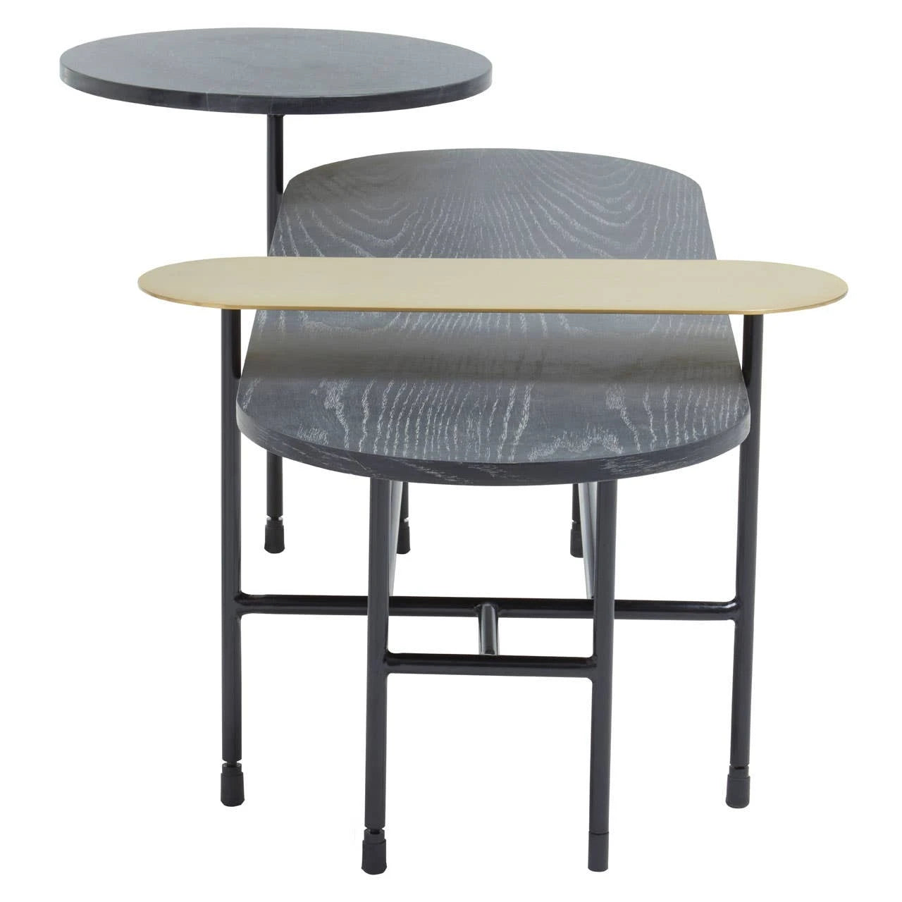 Serrano Black Oak Veneer and Marble Coffee Table