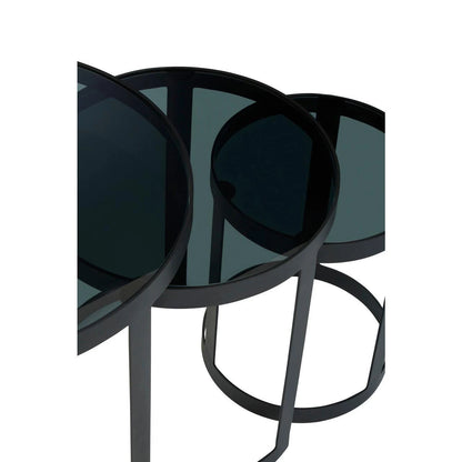 Corra Set Of Three Black Nesting Tables
