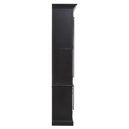 Lyon Black Oak Wood Tall Cabinet