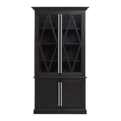 Lyon Black Oak Wood Tall Cabinet