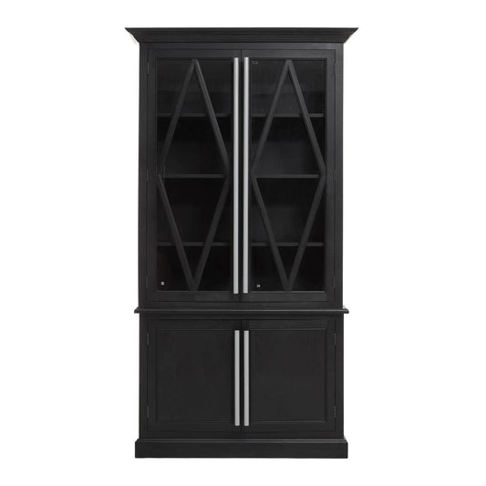 Lyon Black Oak Wood Tall Cabinet