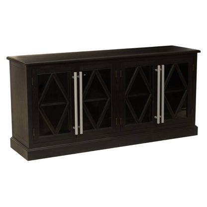 Lyon Black Oak Wood 4 Door Sideboard