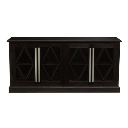 Lyon Black Oak Wood 4 Door Sideboard