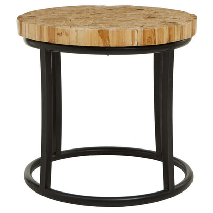 Malang Round Mosaic Teak Wood Coffee Table