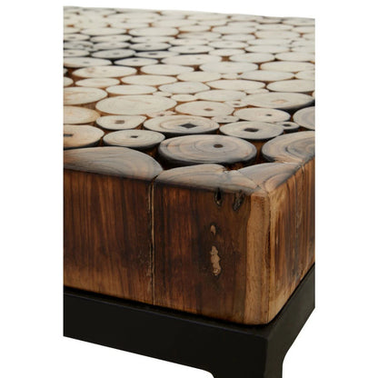Malang Mosaic Teak Wood Set Of 3 Nesting Tables