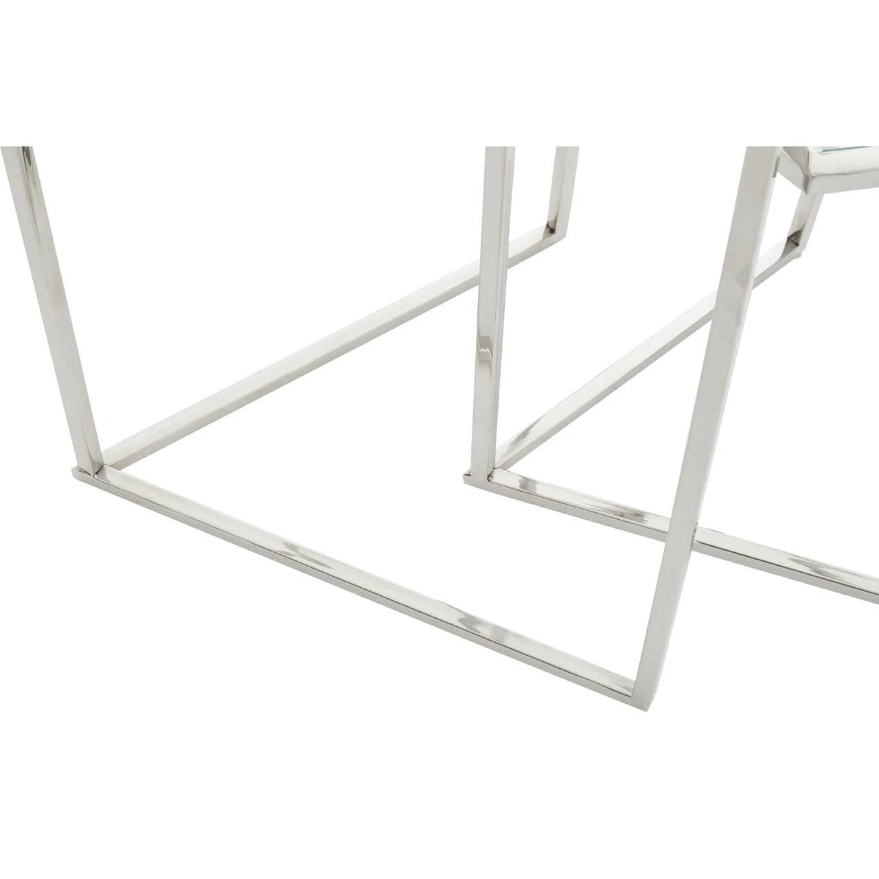 Herber Set Of 2 Silver Finish Hexagon Nesting Tables