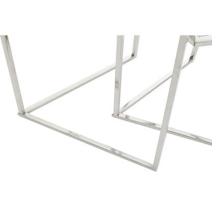 Herber Set Of 2 Silver Finish Hexagon Nesting Tables