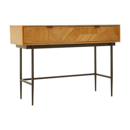 Jakara Natural Finish Console Table with 2 Drawers