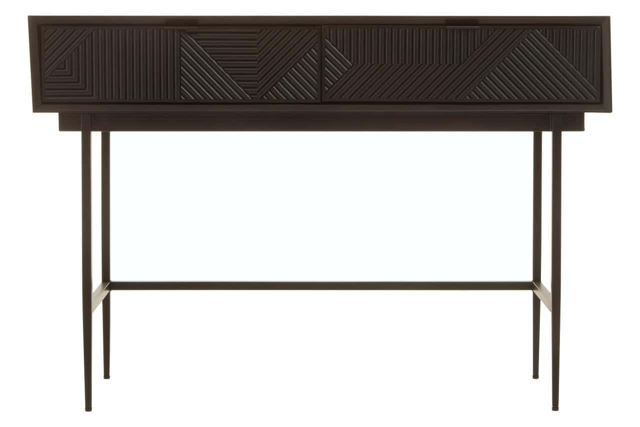 Jakara Black Finish Console Table with 2 Drawers