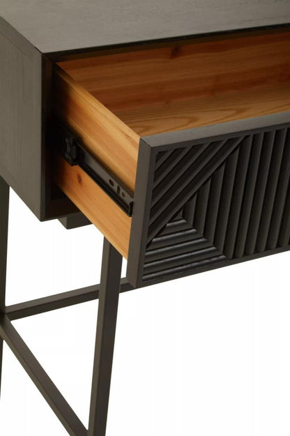 Jakara Black Finish Console Table with 2 Drawers