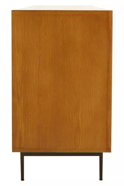 Jakara Natural Finish Sideboard with 4 Doors and 3 Drawers