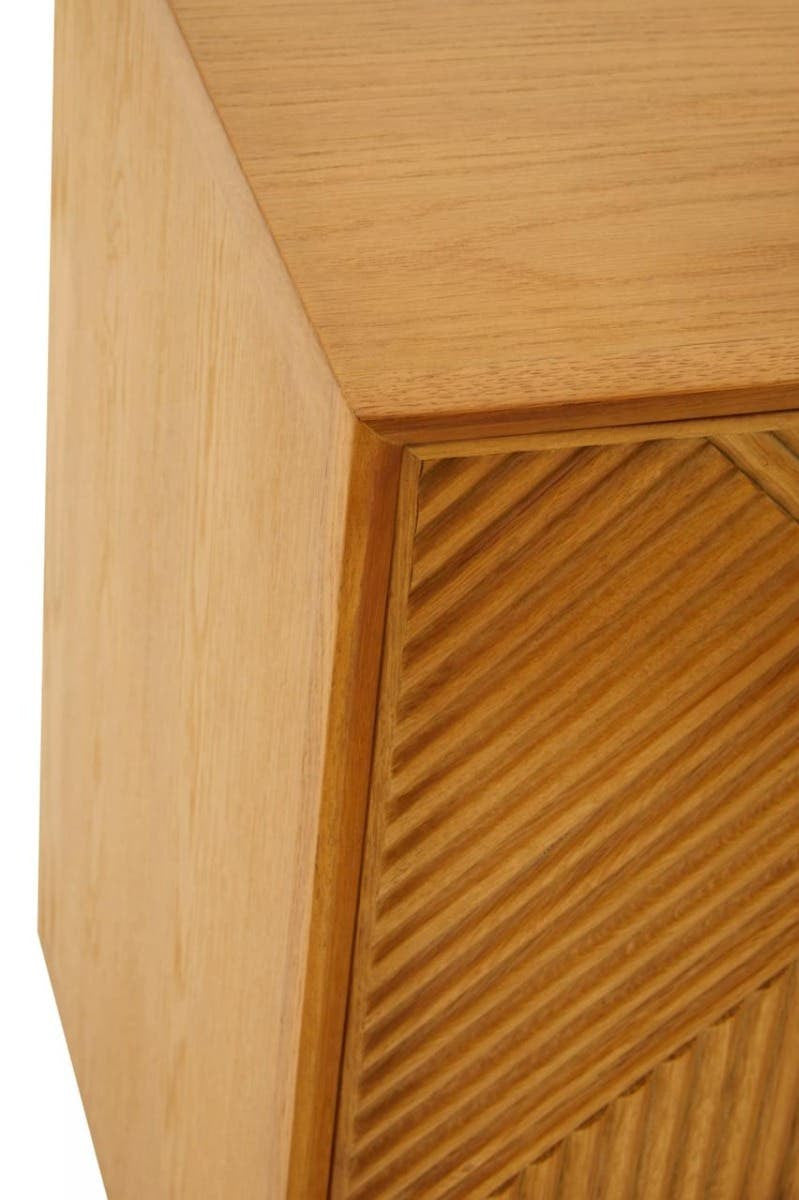 Jakara Natural Finish Sideboard with 4 Doors and 3 Drawers