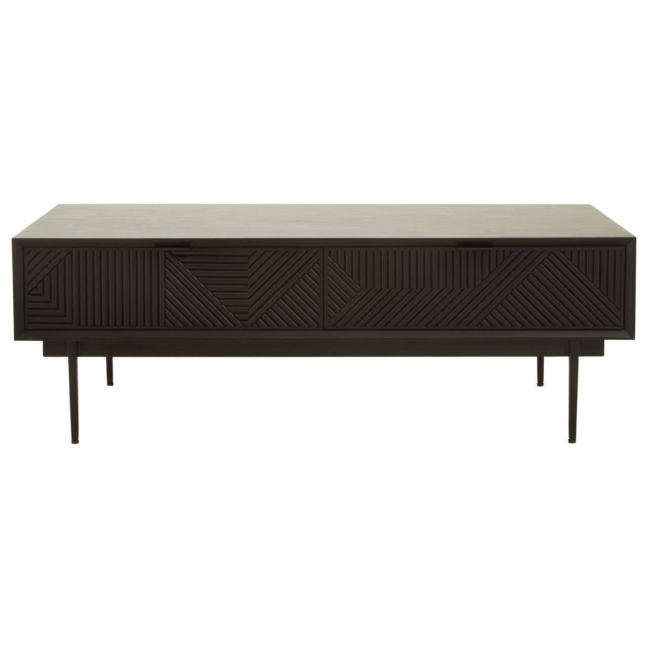 Jakara Black Finish Coffee Table with Drawers