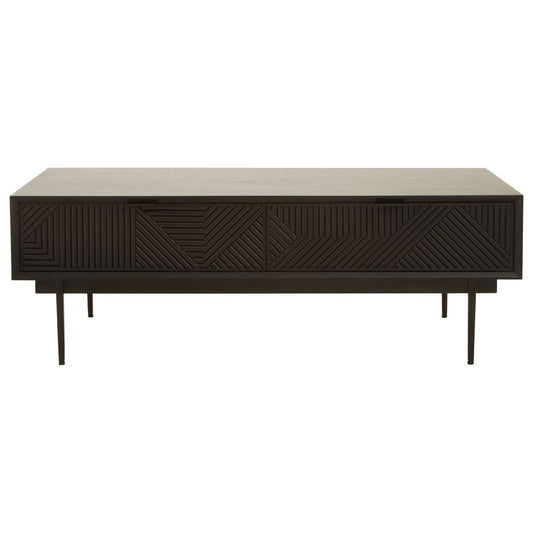 Jakara Black Finish Coffee Table with Drawers