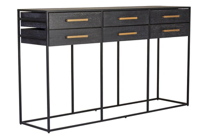 Judd Black Finish 6 Drawer Console Table