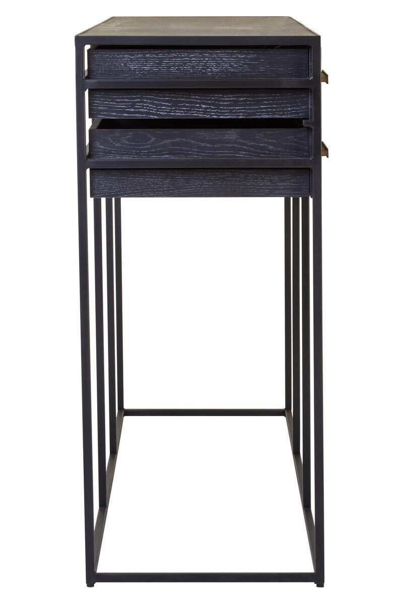 Judd Black Finish 6 Drawer Console Table