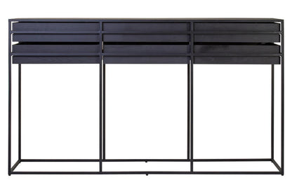 Judd Black Finish 6 Drawer Console Table