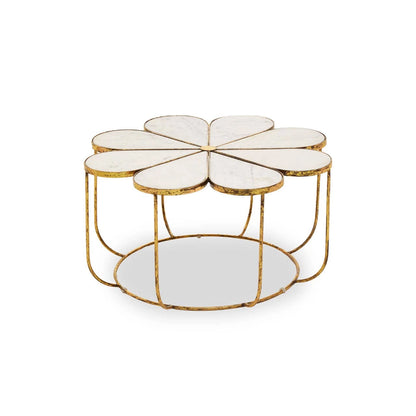 Rabia Petal Coffee Table With Marble Top