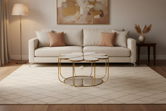 Rabia Petal Coffee Table With Marble Top