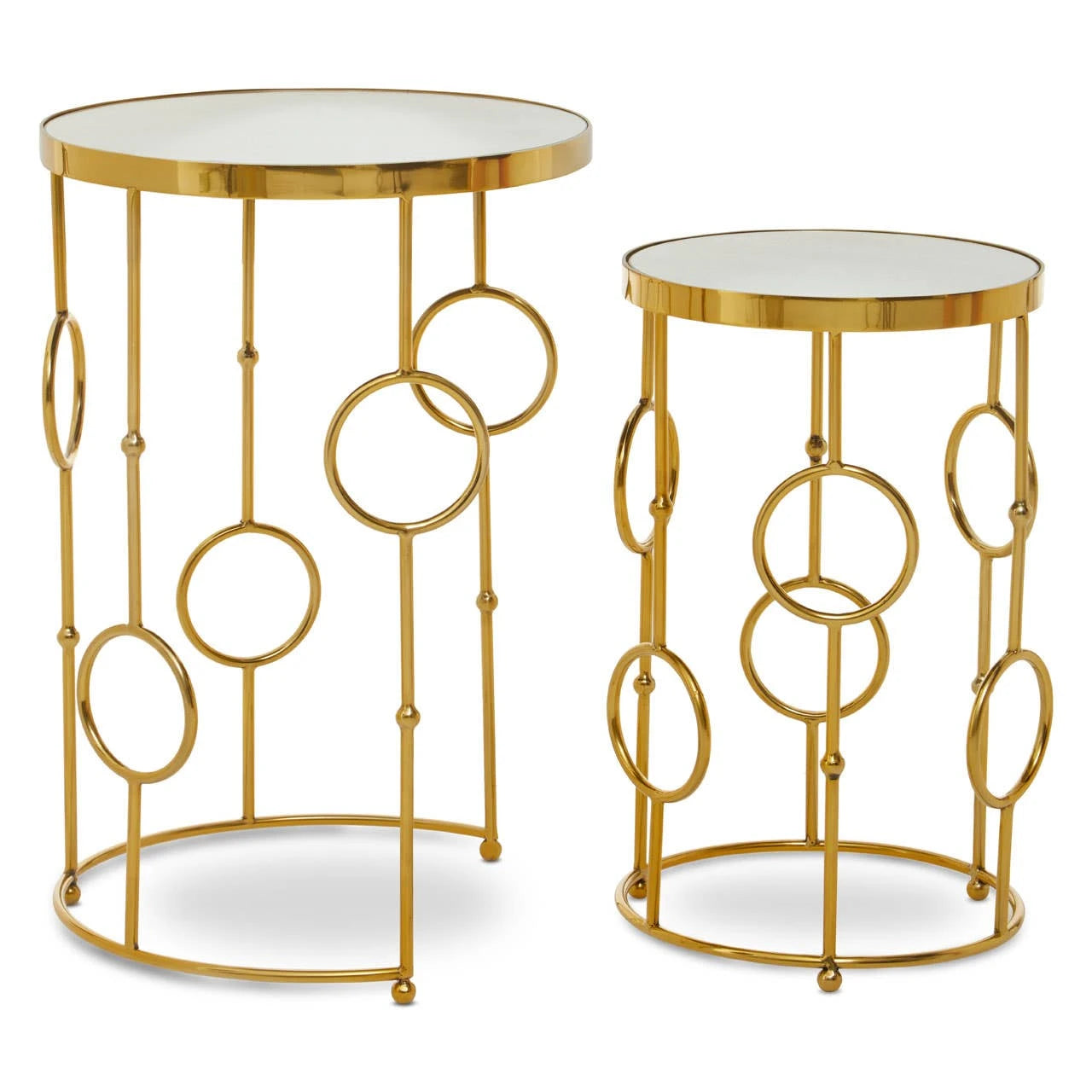 Rabia Set Of 2 Diamond Pattern Side Table