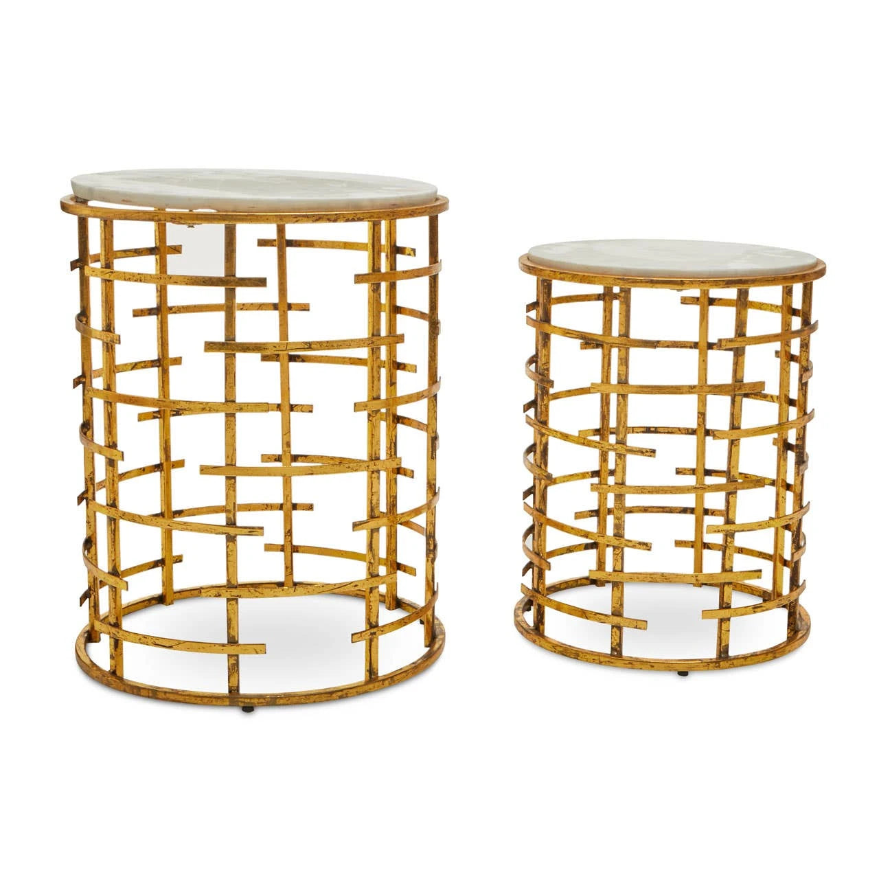 Rabia Set Of 2 Round Tables With Marble Top