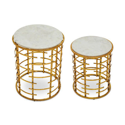 Rabia Set Of 2 Round Tables With Marble Top
