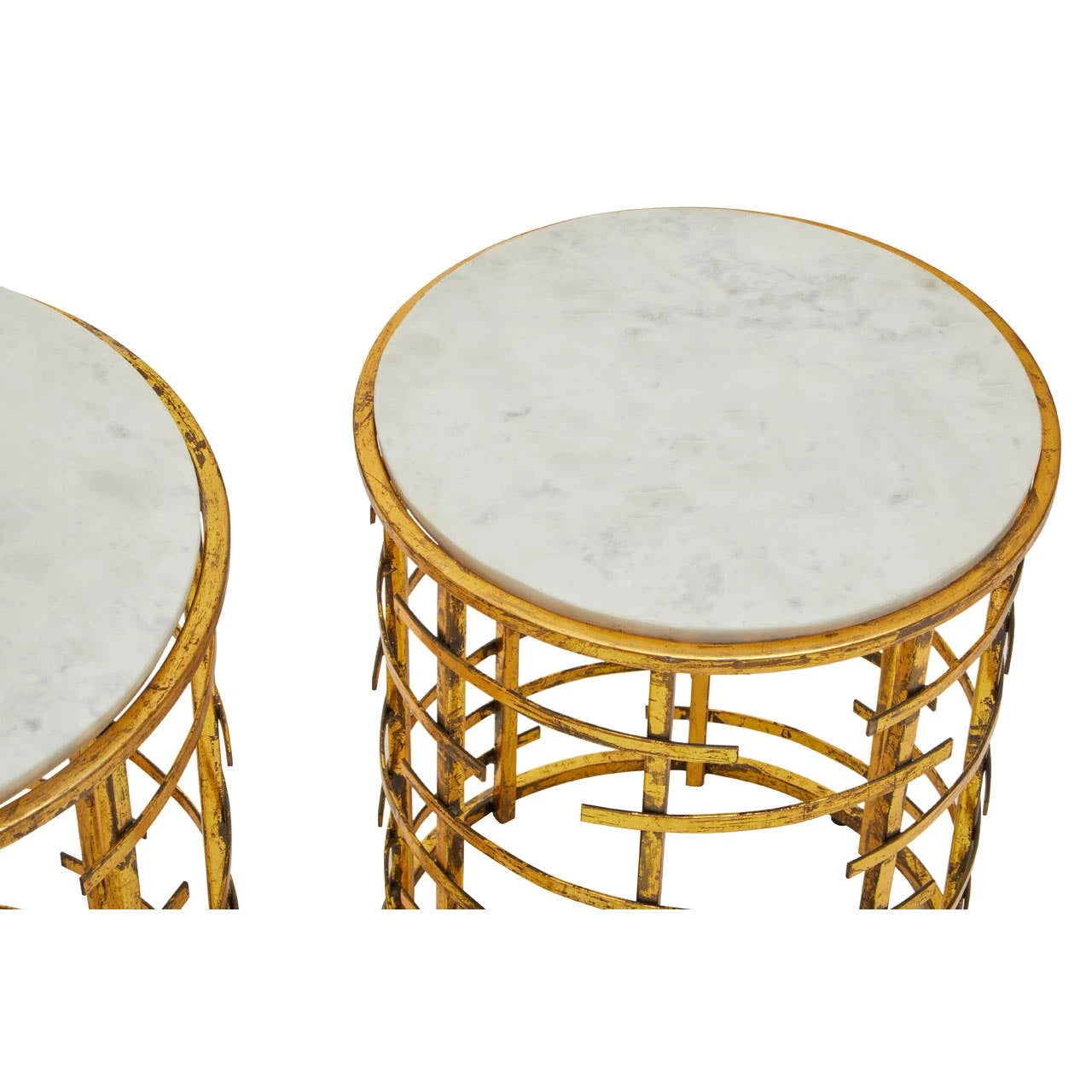 Rabia Set Of 2 Round Tables With Marble Top