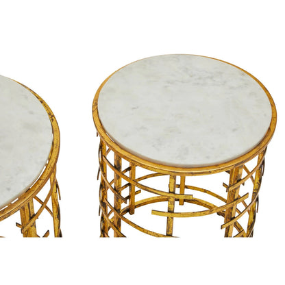 Rabia Set Of 2 Round Tables With Marble Top