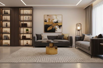 Rabia Coffee Table With Black Marble Top