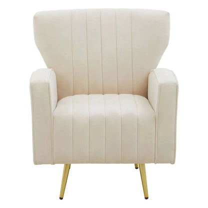Hayley Natural Velvet Armchair