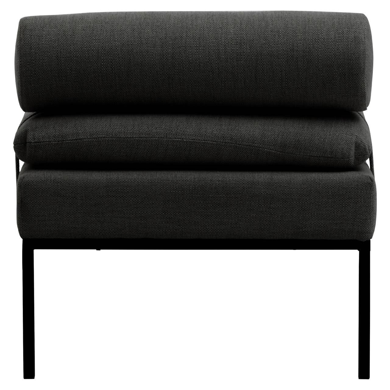 Harley Dark Grey Linen Textured Iron Frame Day Bed