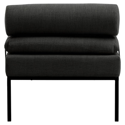 Harley Dark Grey Linen Textured Iron Frame Day Bed