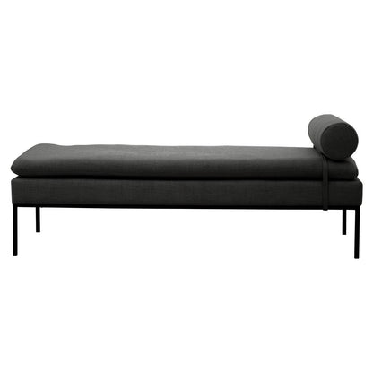 Harley Dark Grey Linen Textured Iron Frame Day Bed