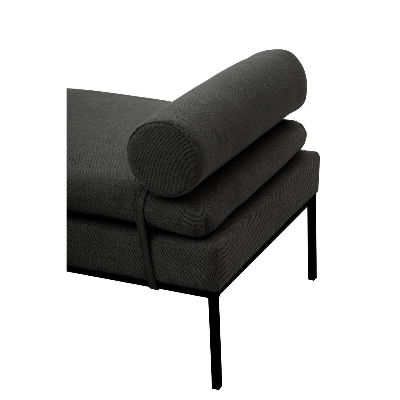 Harley Dark Grey Linen Textured Iron Frame Day Bed