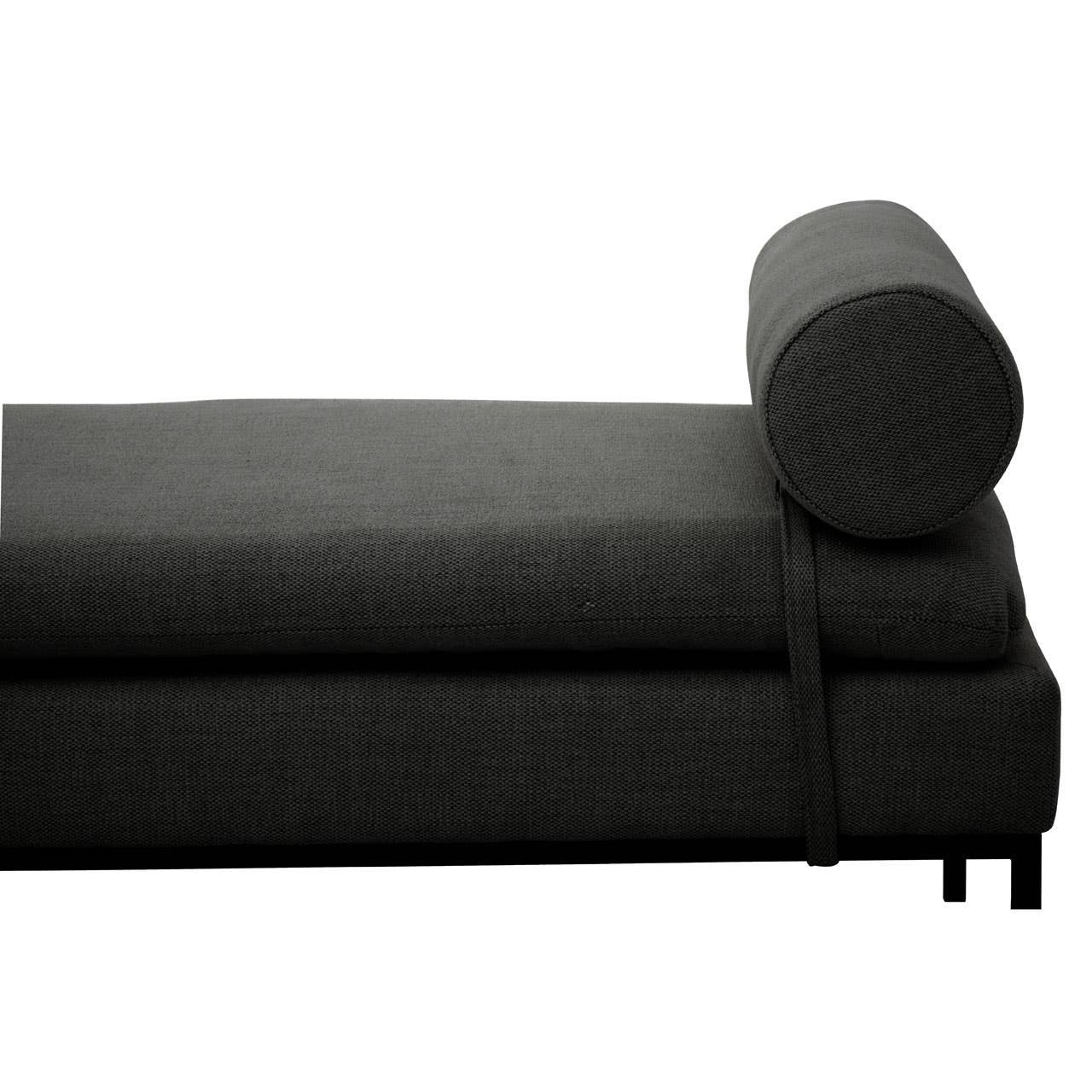 Harley Dark Grey Linen Textured Iron Frame Day Bed