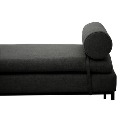 Harley Dark Grey Linen Textured Iron Frame Day Bed