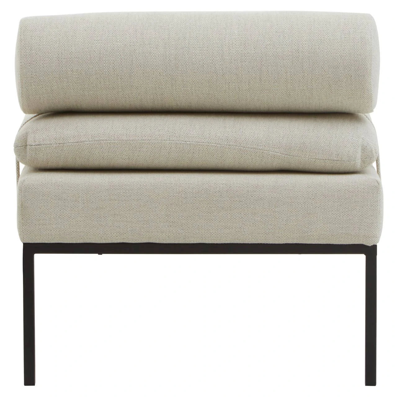 Natural Linen Textured Iron Frame Day Bed
